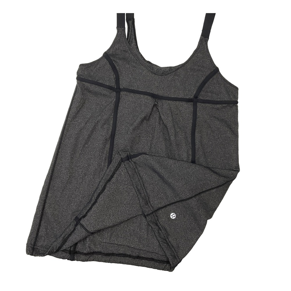 Lululemon Yoga‎ Tank Top Womens XS S Charcoal Gray Drawstring Sleeveless Shirt